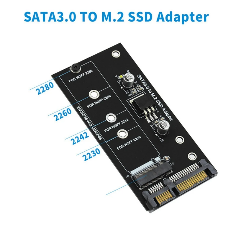 M.2 SATA Adapter M2 To SATA Adapter M.2 To SATA Adapter M.2 NGFF Converter 2.5Inch SATA3 Card B Key For 2230-2280 M2 SSD