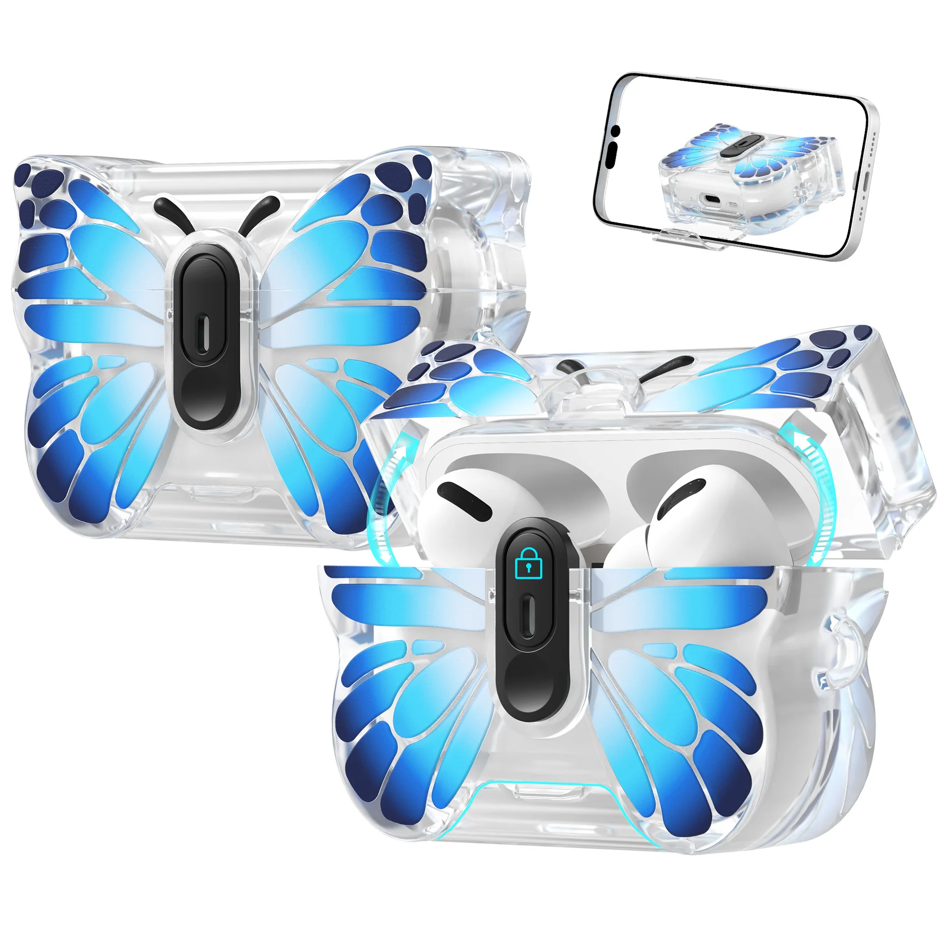 Earphone Cover For AirPods Pro 3 Case Full Body Shockproof Protective Mobile Phone Holder Style with Keychain For AirPods Pro2﻿ view 5