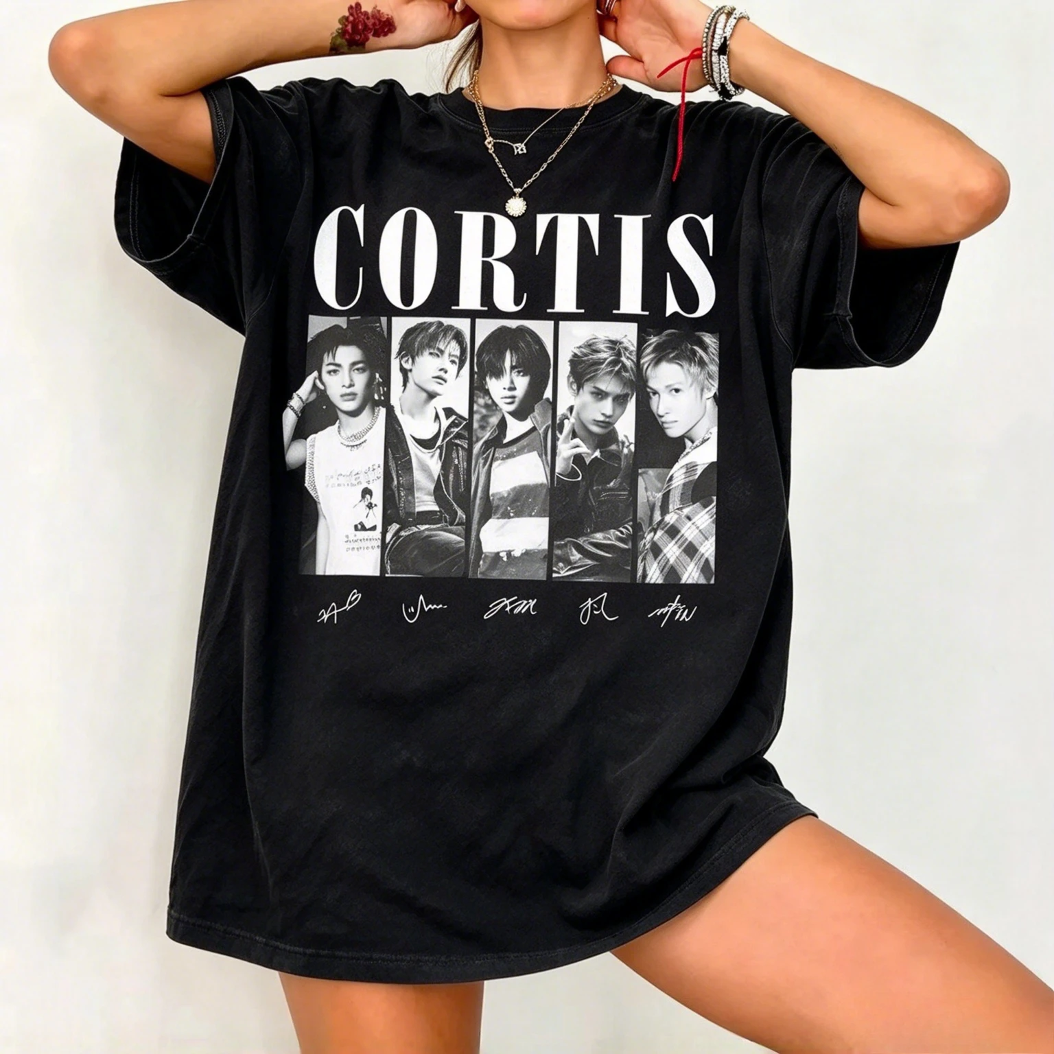 Trendy Men Women Cortis Kpop Retro Concert Tshirt Unisex Short Sleeve Loose Cotton Kpop Merch Tees