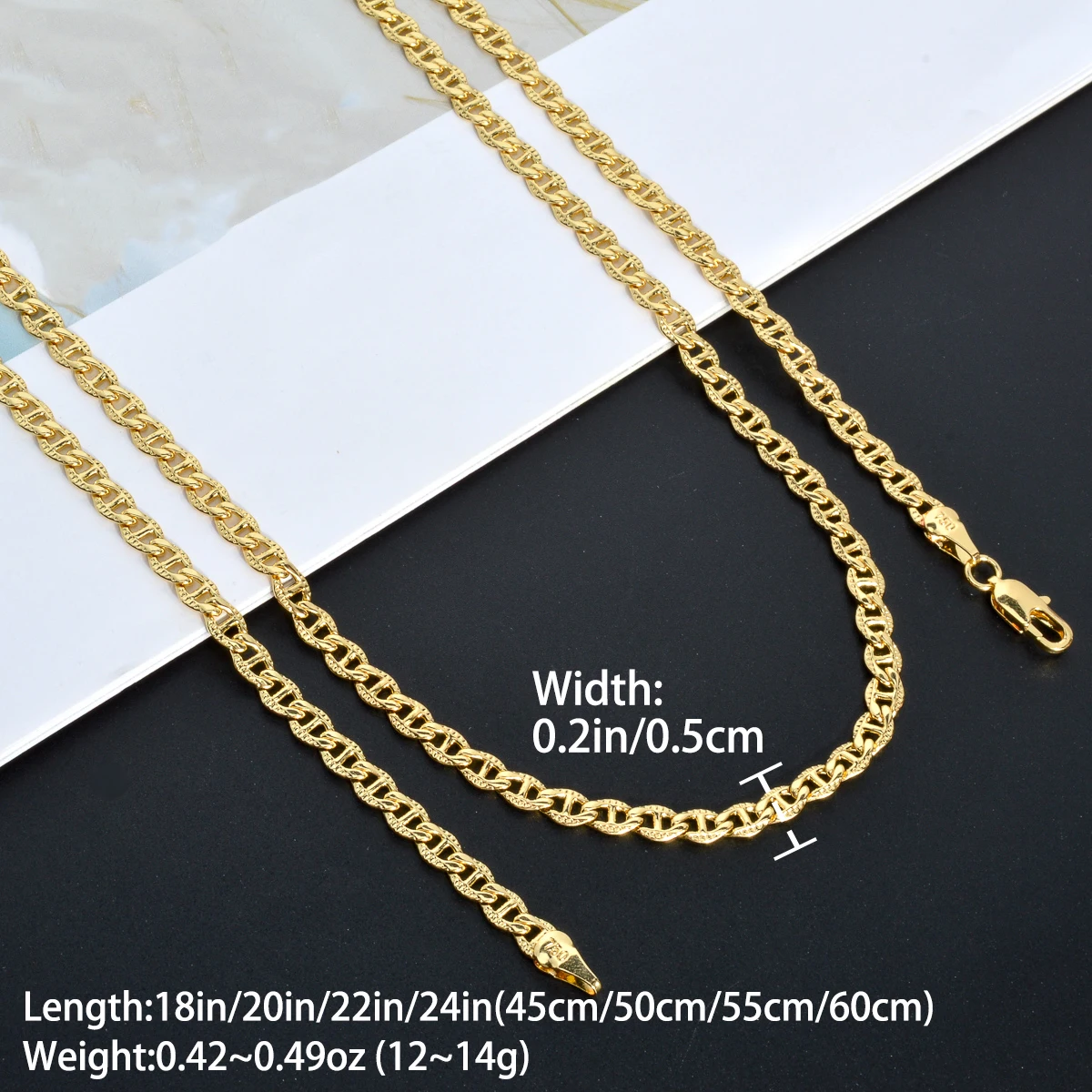 Sunny Jewelry Hiphop Punk Curb Cuban Necklace for Men 18K Gold Color Italian Copper Women\'s Neck Chain Necklace Wedding Jewelry