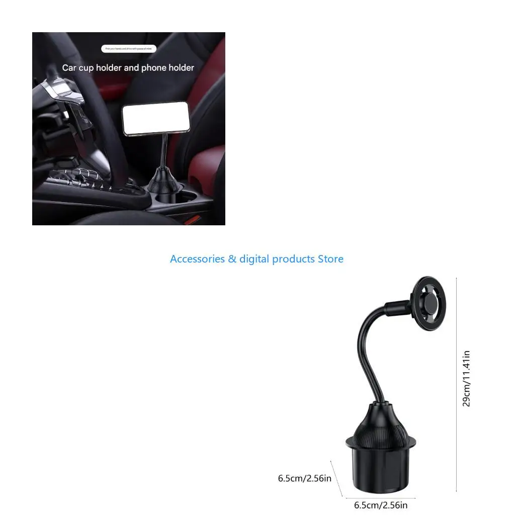 77JD Car Phone Holder Adjustable Gooseneck Cup Holder Expander Universal