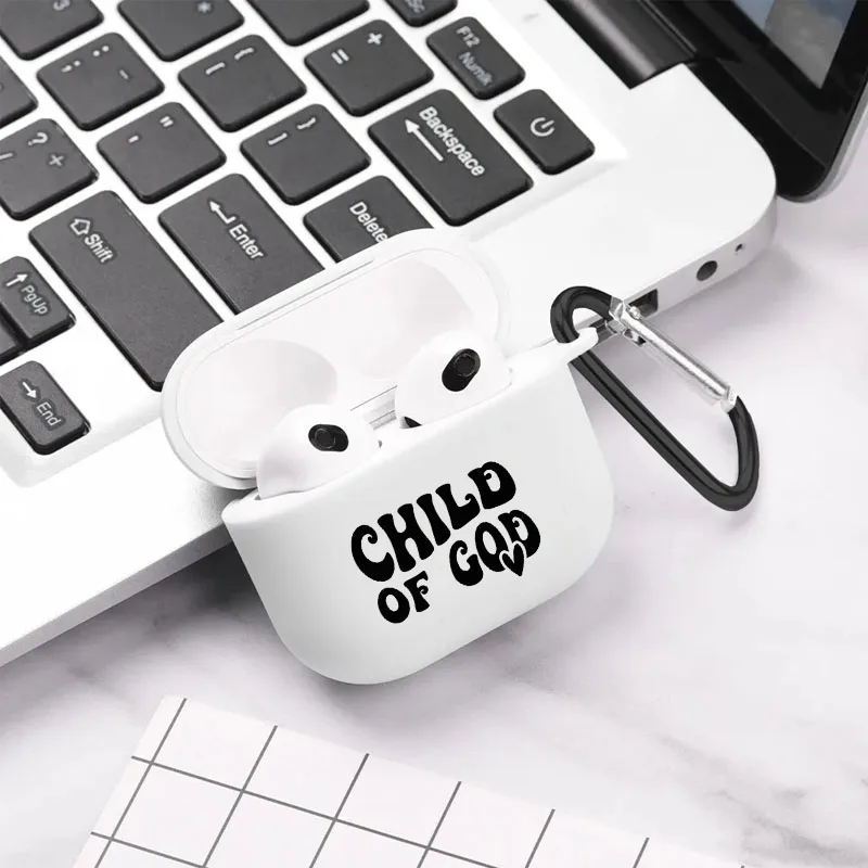 Christian Child of God Retro Sticker Airpod Case Cool Earphone Cover for AirPods 2 3 Pro 2nd Generation Case Gift for Teenagers