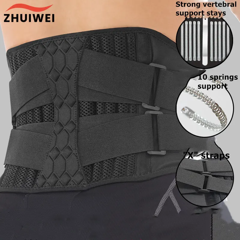 Lumbar Waist Support Belt Strong Lower Back Brace Support Corset Belt Waist Trainer Sweat Slim Belt for Sports Pain Relief New