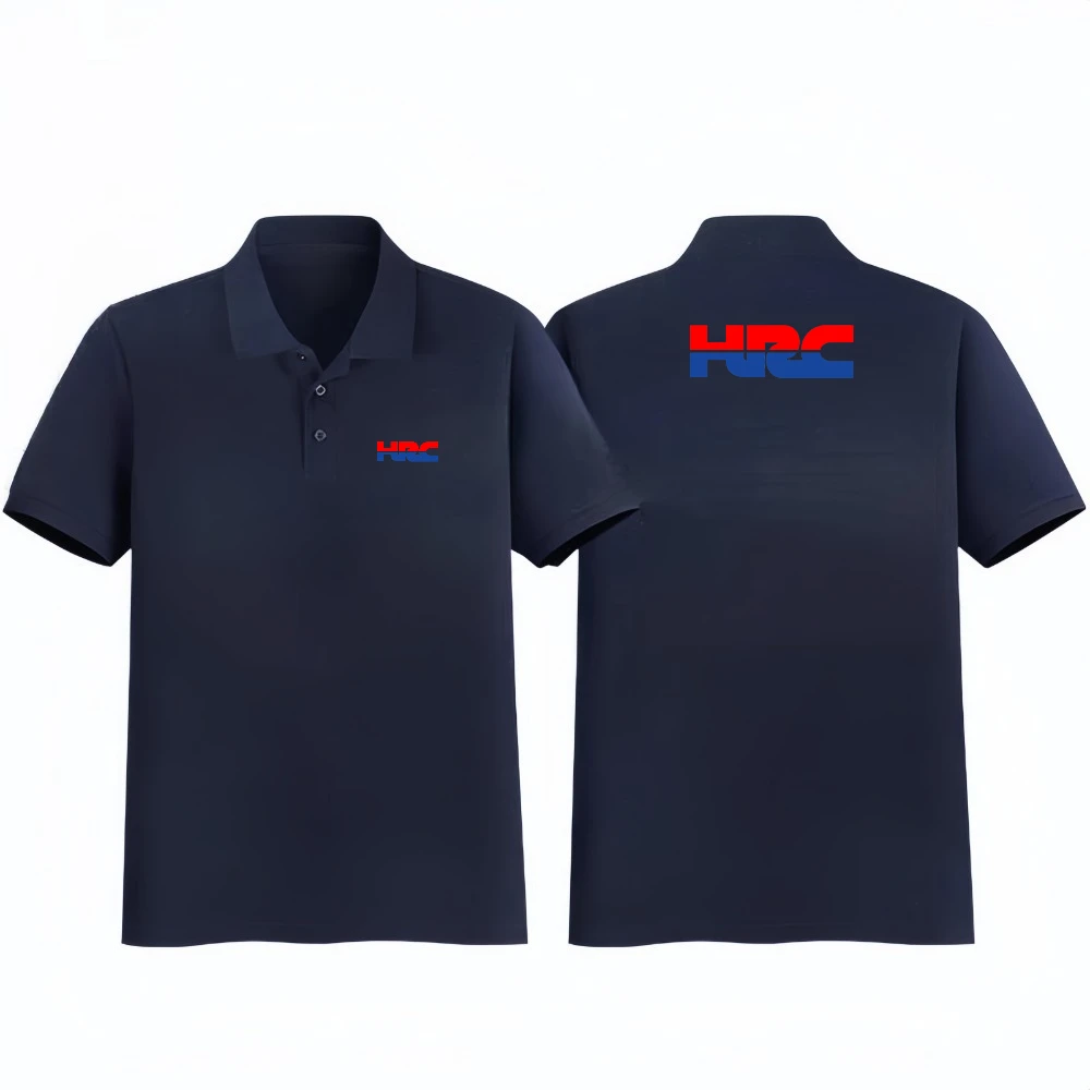 

Business Men's POLO Shirt Brand Honda Printing Simple Breathable Short-sleeved Loose Lapel Riding T-shirt Couple Racing Clothes