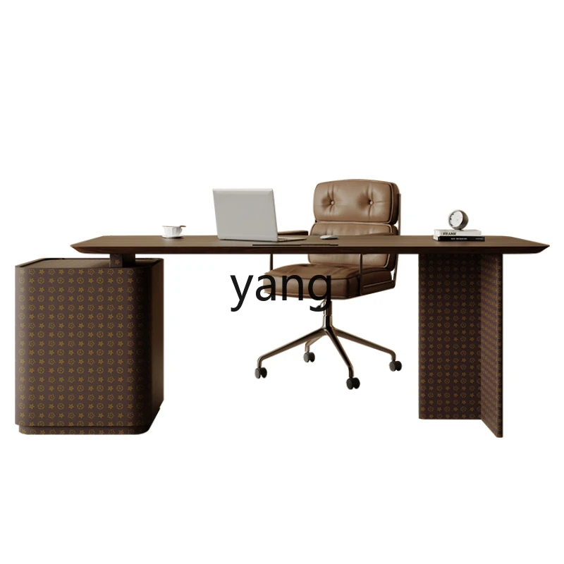 Yjq Desk Minimalist Designer Study Home Desk Advanced Retro Style Computer Desk