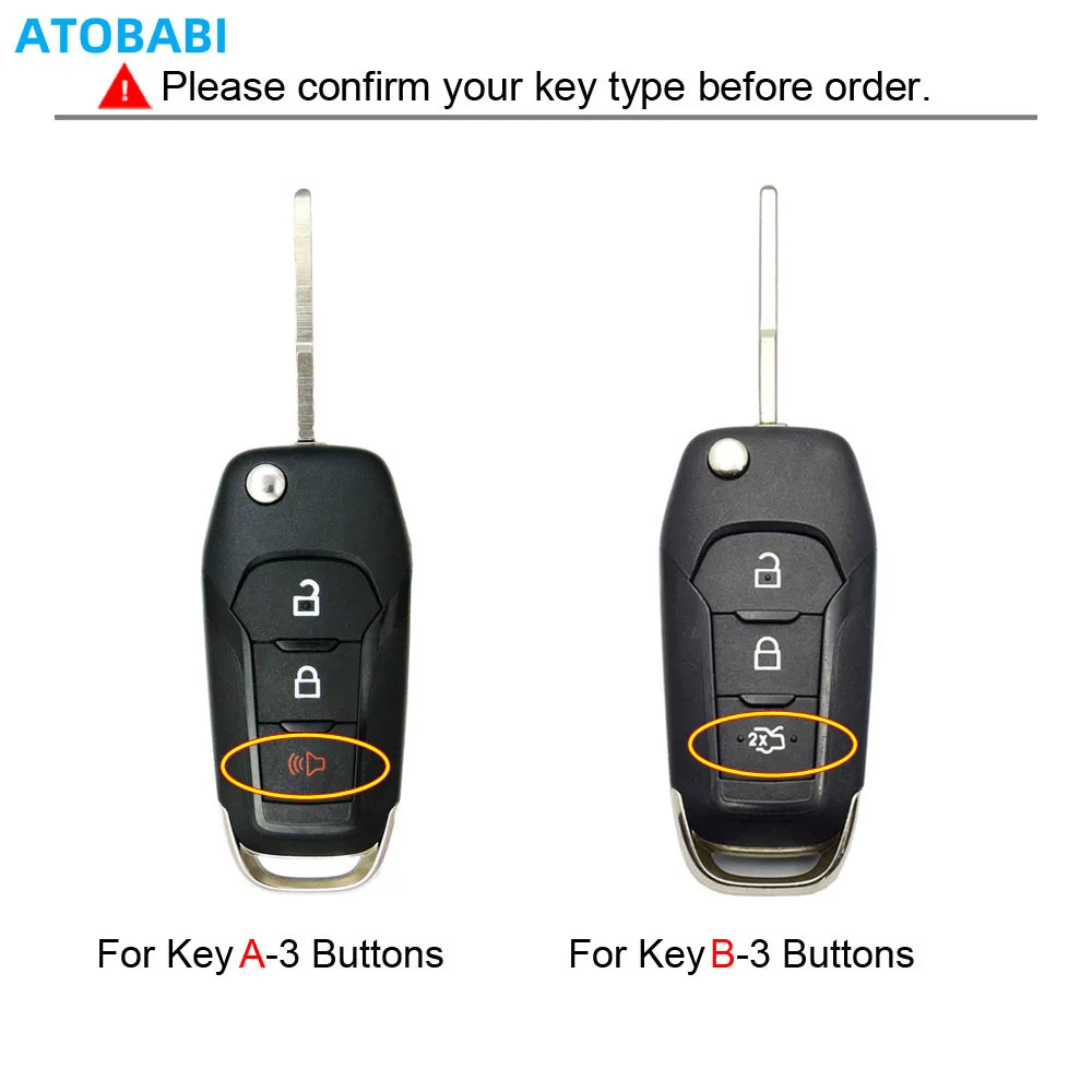 Leather Car Key Cover Flip Remote Fobs Shell Case Accessories For Ford Ranger F-150 F-250 F-350 F-450 F-550 Escape Mondeo Fiesta