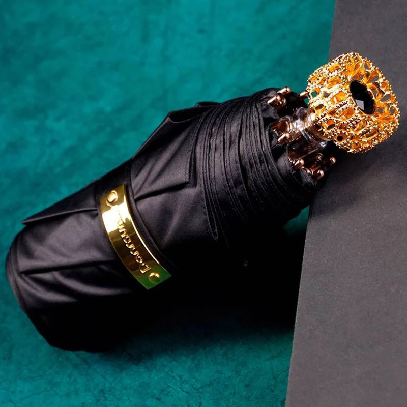 

Danmunier Portable Mini Umbrellas Luxury Five Folding Umbrella UV Protection Creative Pocket Umbrella for Women Travel Nice Gift