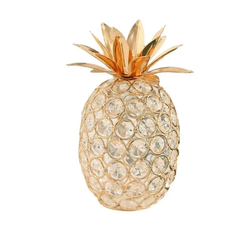 FAST-Crystal Fruit Ornaments Bling Rhinestone Shape Miniatures Snow Pear Crafts Home Decoration Photography Props