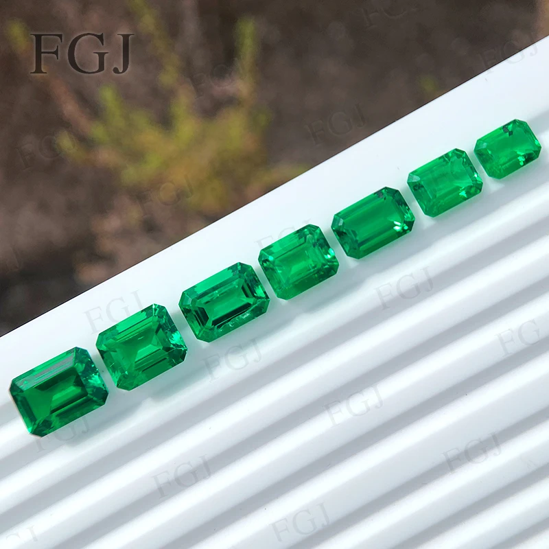 

Lab Grown Columbia Emerald Cut 4x6mm Charms Gemstone Advanced DIY Jewelry Rings Earrings Making With AGL Certificate