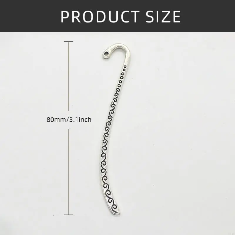 U2je 30pcs vintage terukir logam hook untuk pembaca pecinta buku