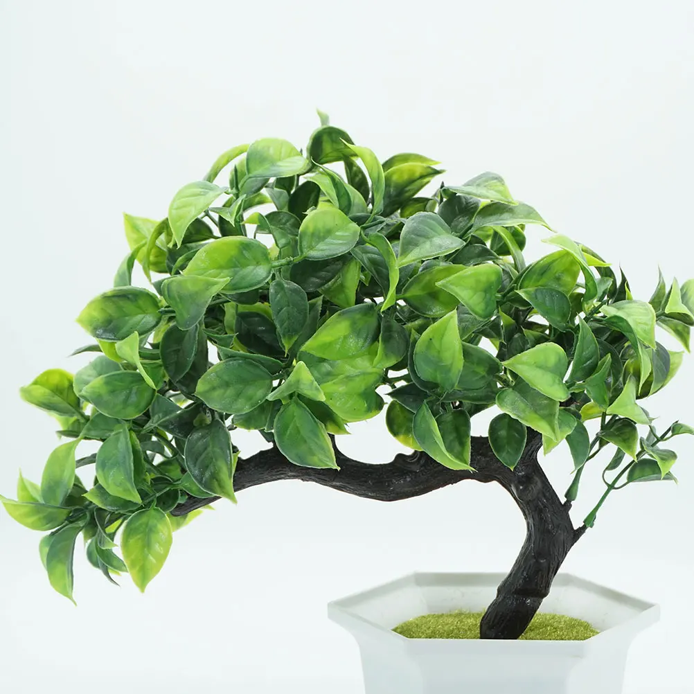 

2 Pcs Welcoming Pine Tree Simulation Bonsai Ornament Lifelike Realistic Faux Indoor PVC