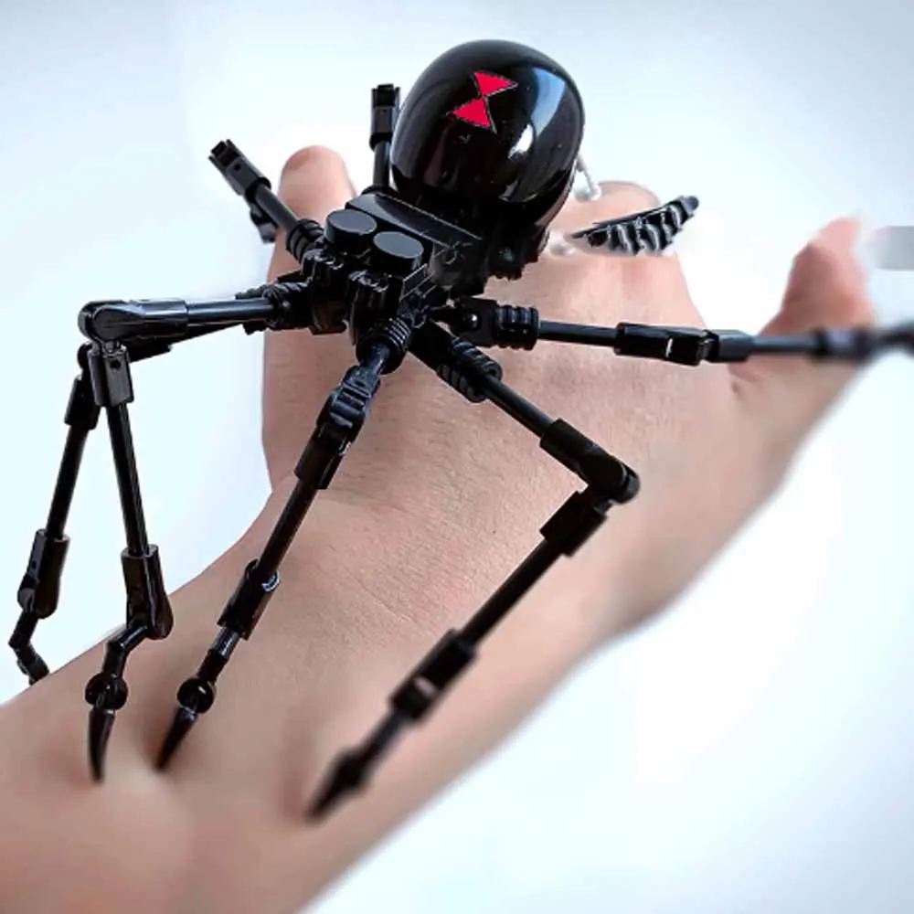 MOC Poisonous Spider Black Widow Spider Compatible Bricks DIY Assmble Building Blocks Particle Kid Puzzle Brain Toy Gift