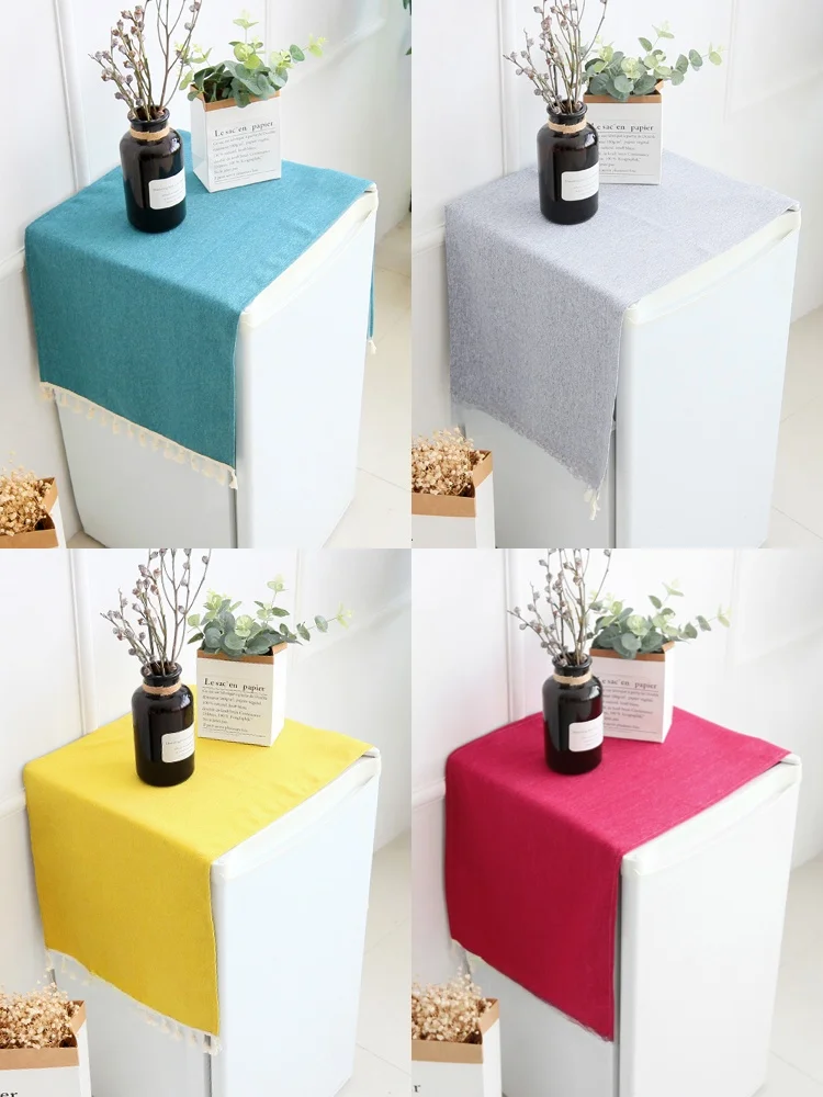 

Yuro Pure Color INS Sle Frie Cover Dustproof Single Double Door Waing hine Cover Waterproof Microwave Oven Lid Towel