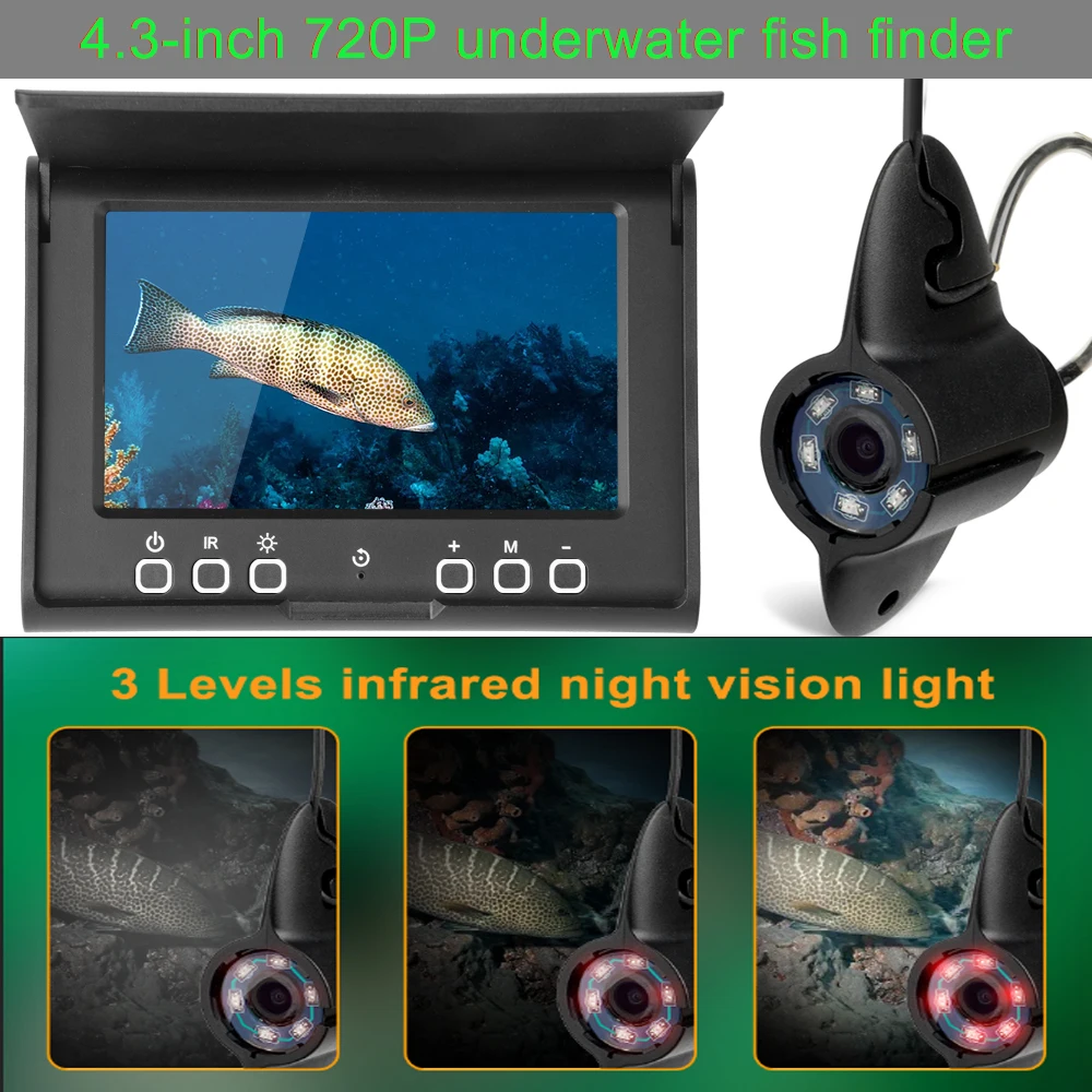 4.3-Inch 5000mAh Battery Fish Detector Underwater Fishing Camera Equipped With Infrared 15mm For Diving And Fish Watching