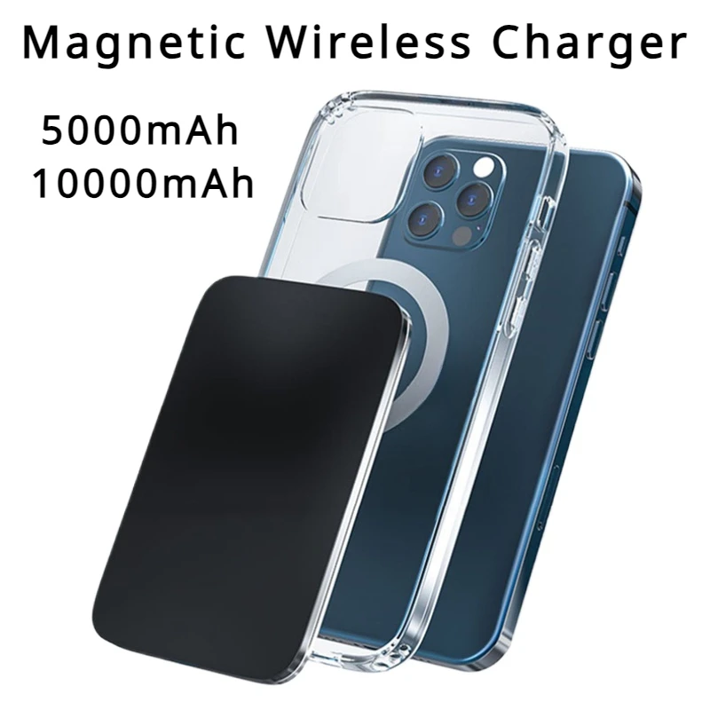 10000mAh Magnetic Wireless Charger Portable Macsafe Power Bank For iPhone 15 14 13 Pro Max External Auxiliary Battery Powerbank