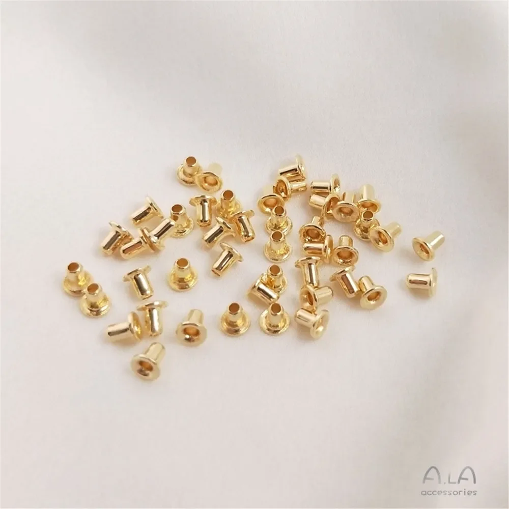 14K Gold Plated Large hole pearl patch DIY manual anti-wear plug roadpass bead hole holder accessories