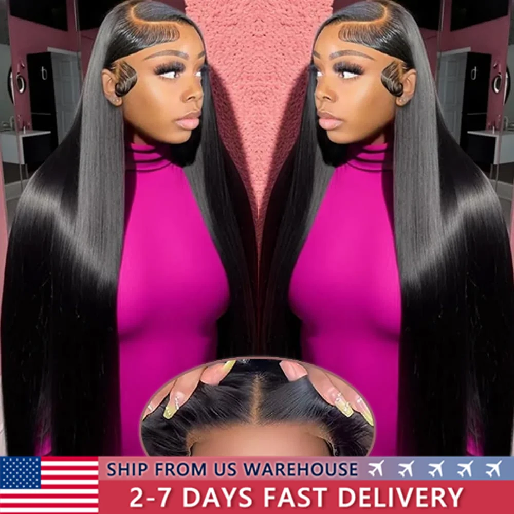 Wear Go Glueless Wig 30 32 Inch Bone Straight 13x6 HD Lace Frontal Wig Ready To Go Human Hair 6x4 HD Glueless Wigs Pre plucked