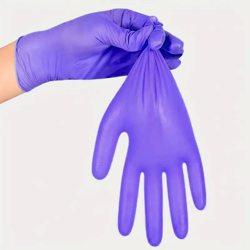 20/50/100PCS Purple disposable nitrile gloves for household kitchen bathroom hair salon pets waterproof latex free powder free