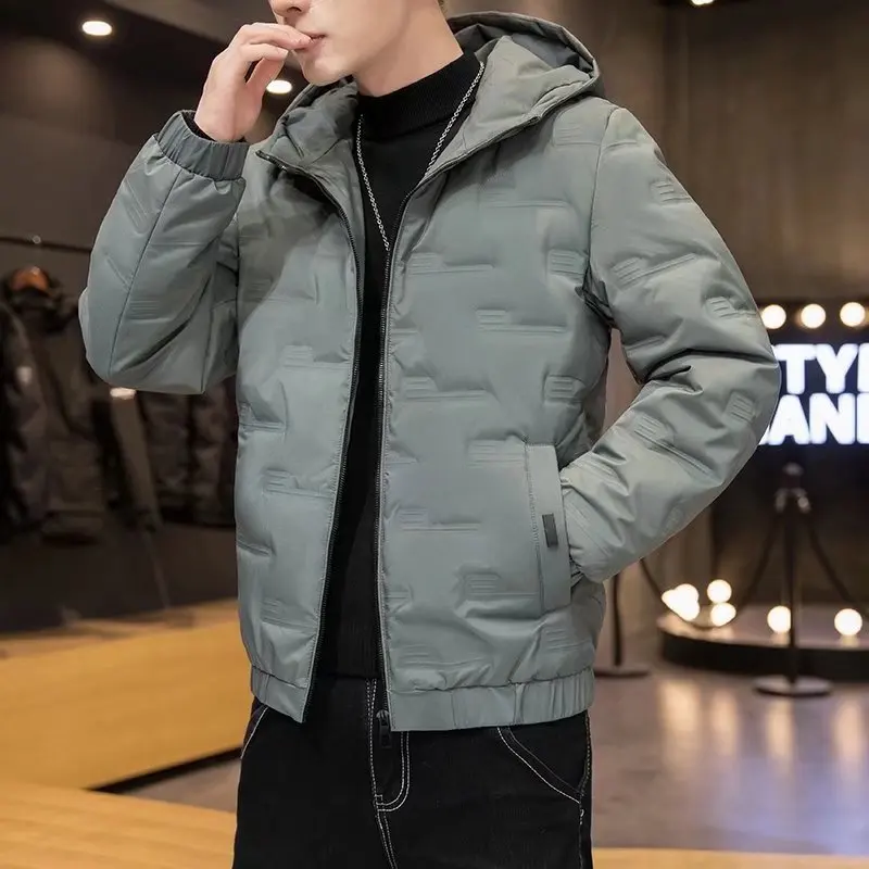 

Lightweight Men's down Jacket Autumn Winter New Style Hooded Duck down plus Size Black Outerwear Stylish Versatile Warmth
