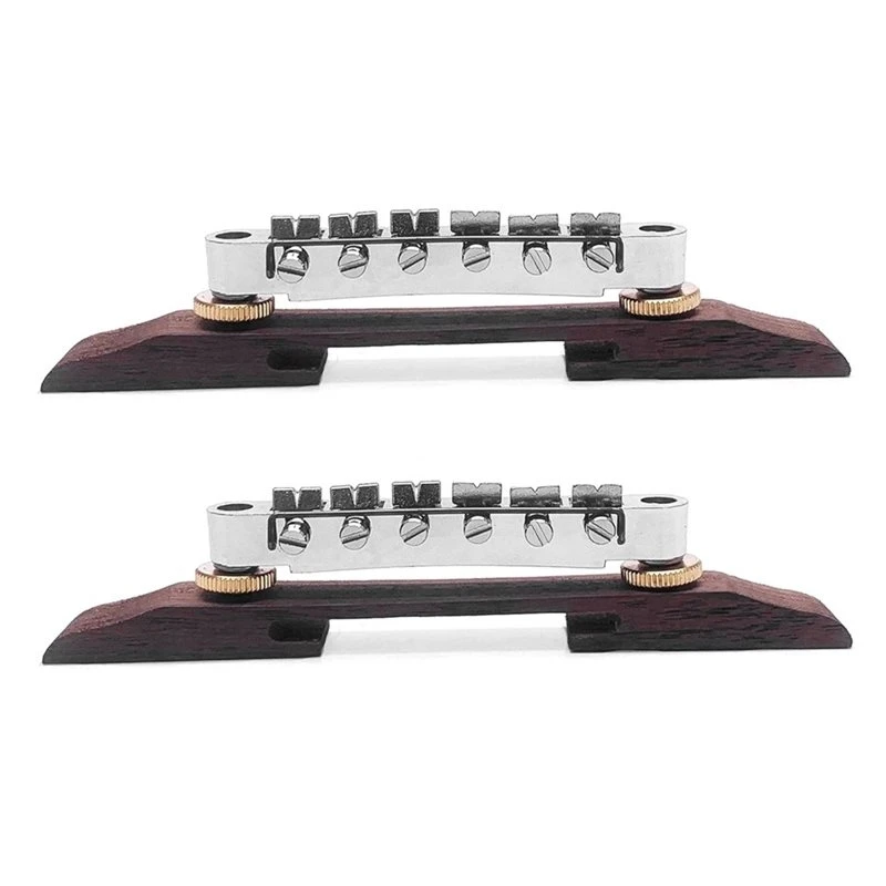 A89E-For Archtop Jazz Guitar Instrument Accessories 6 String Rosewood Bridge 2Pcs Bridge Saddles For Archtop Guitar