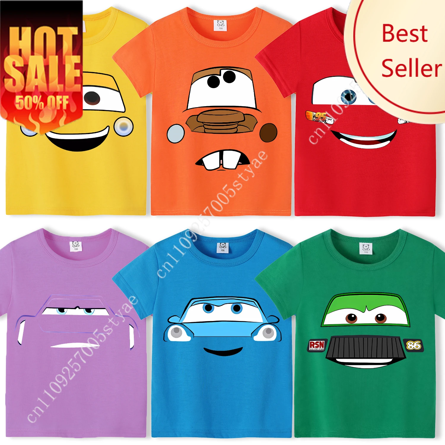 

Lightning McQueen T-shirt for Disney Cars Tee Top Fashion Emoto Clothes Cartoon Short Sleeve Loose Clothing Gift