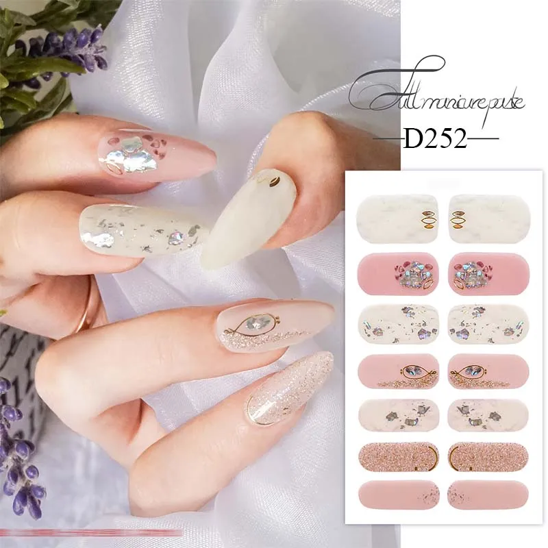 Fashion Powder Nail Stickers Finished Nail Stickers Decals Toenails Non-destructive Nails Eco-friendly Manicure Tool D371