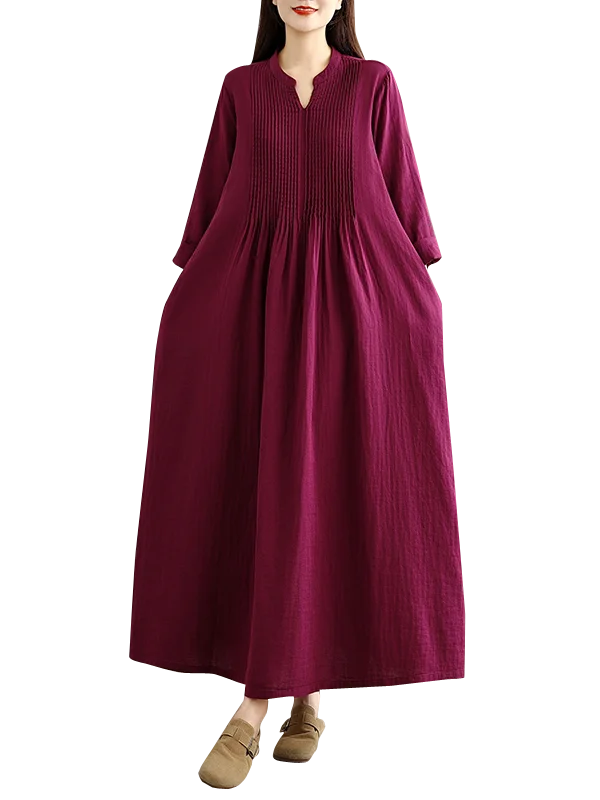 Vestido Retro Solto de Manga Longa com Camadas Duplas de Tule, Crimento até o Joelho, Cintura Alta, Estilo Casual F