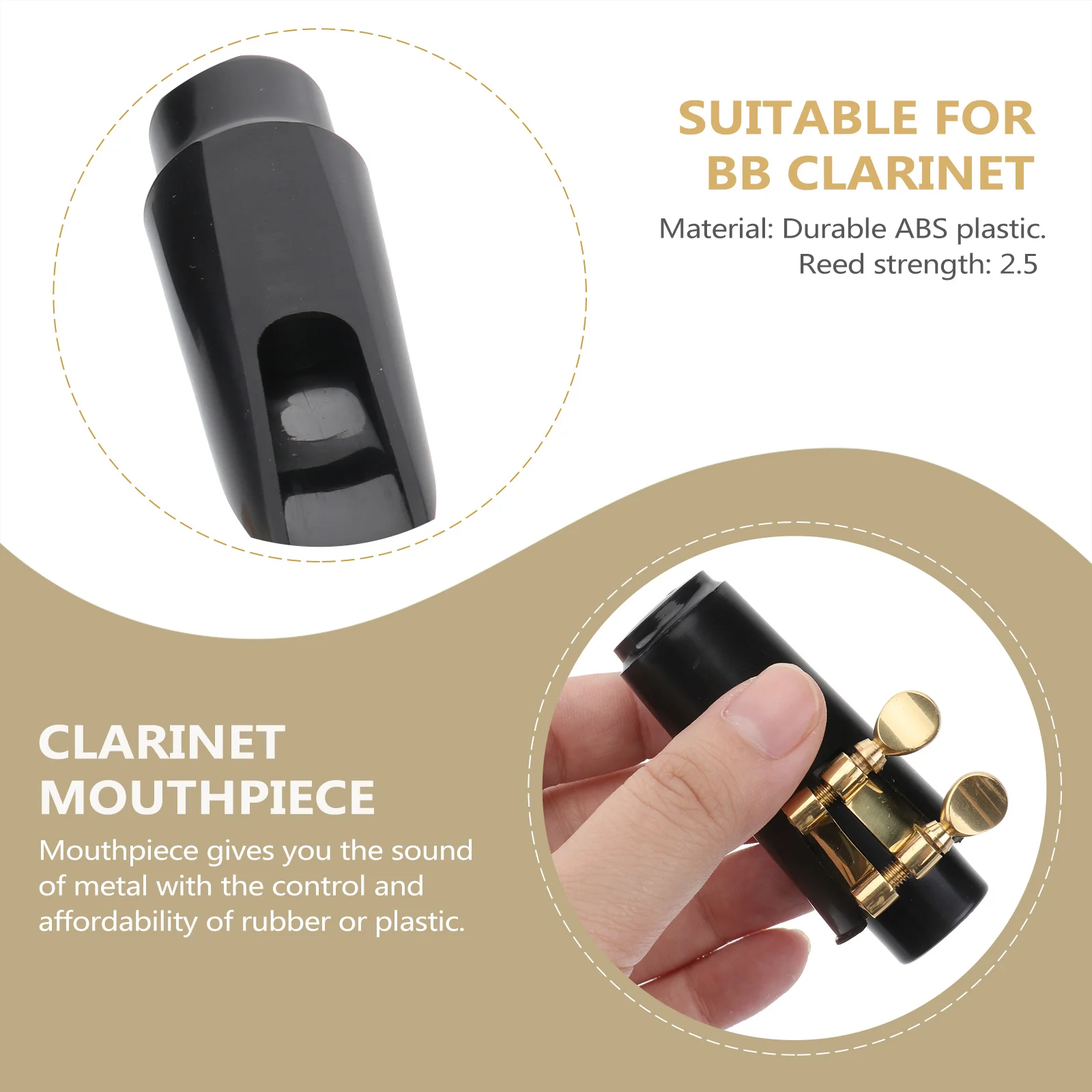 

Clarinet Mouthpiece Kit Black Abs Plastic Reed Strength 2.5 For Clarinet Transparent Bolwtorch Instrument Accessory