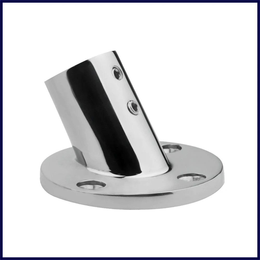 Boat 60° 316 Stainless Steel 22/25/30/32mm Round Pipe Base Handrail Fitting Stanchion Marine Hardware