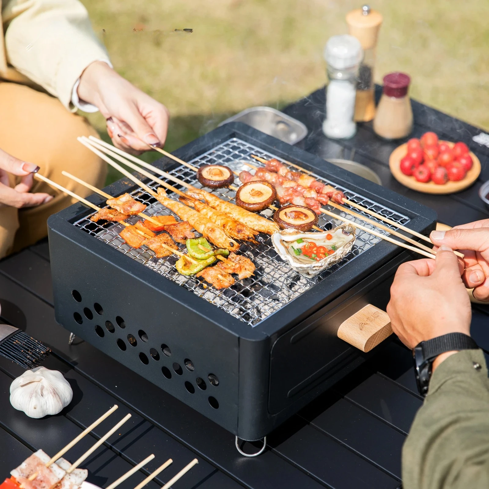 BISINNA Multi-functional Camping Stove BBQ Charcoal Grill Portable Burner Outdoor Camp Picnic