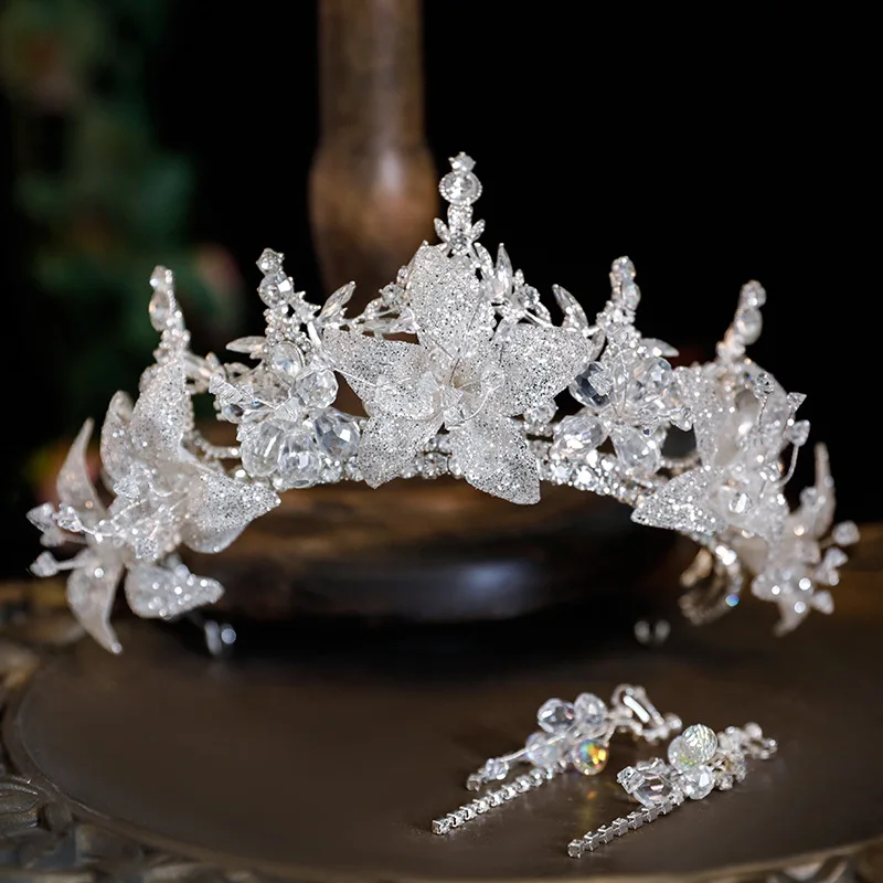 Bridal Crown Headdress Super Stylish Elegant High Sense Sweet Crown Wedding Dress Dress Hair Accessories
