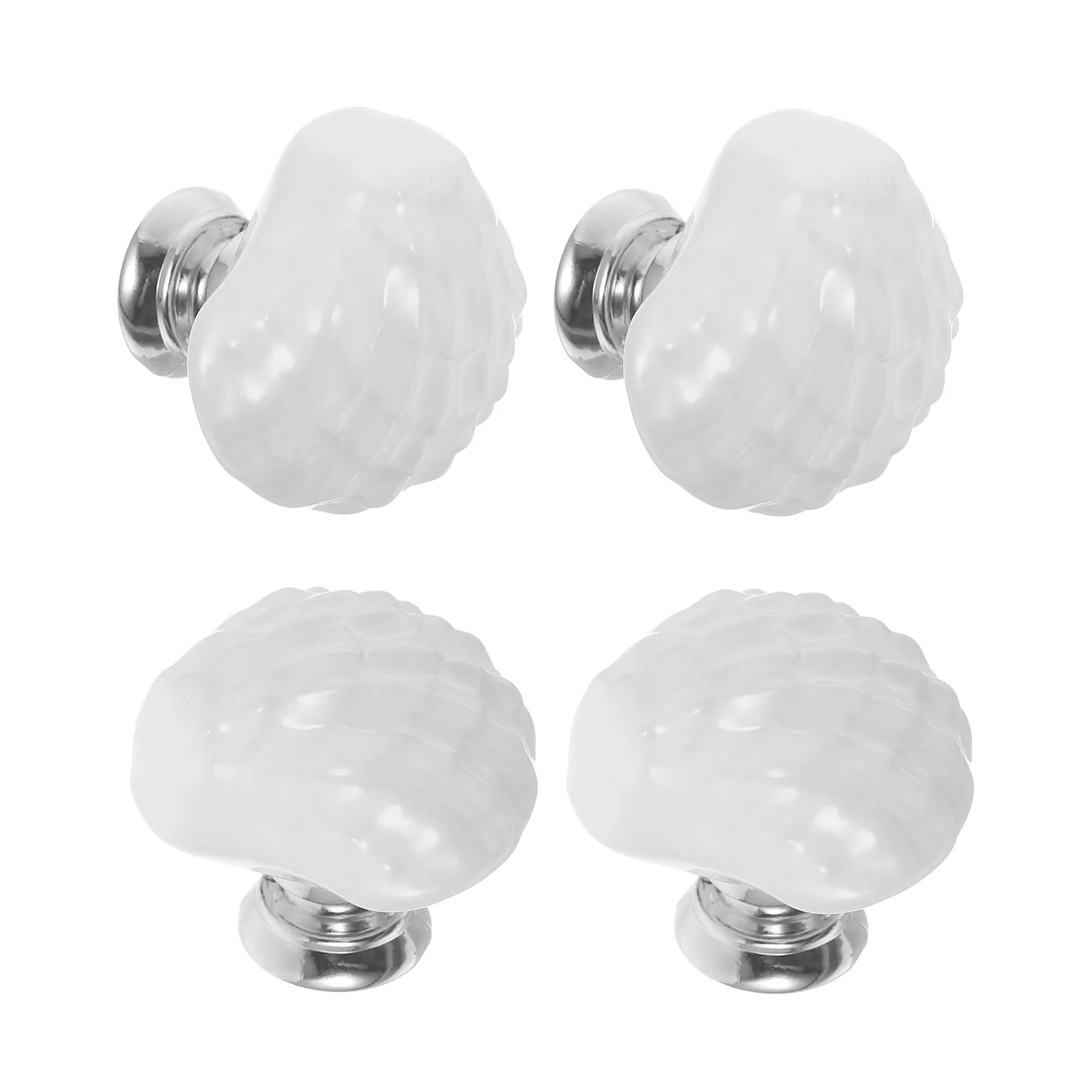 

4Pcs Cartoon Shell Door Knobs Ceramic Pull Handles for Cabinet Drawers Wardrobe Cupboard Durable Furniture Knobs