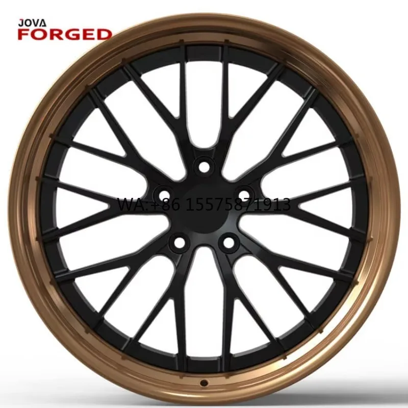 

2 Piece Bronze Deep Dish Wheels Deep Concave Forged Rims Brushed Bronze Polished Lip Alloy Wheels For Passenger Vehicles
