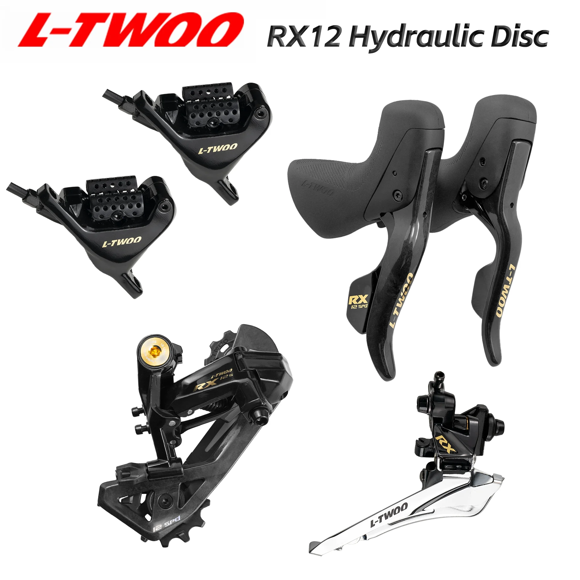 

LTWOO RX 12 - Disc 2x12s Road Hydraulic Disc Brake Groupset Carbon Fibre, RX12 6 kit, Benchmark R7170 R8170