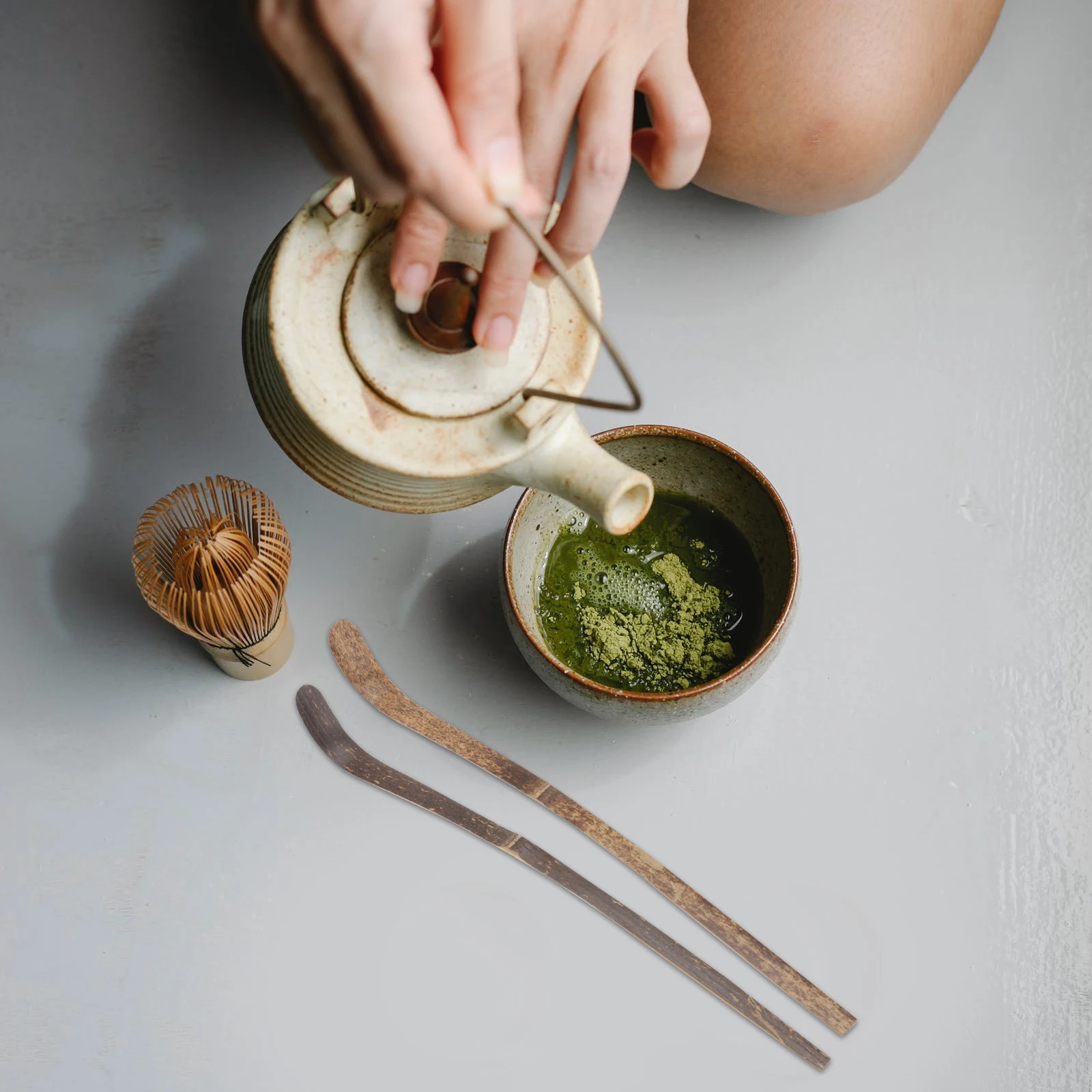 

2pcs Matcha Stirring Spoons Bamboo Craft Kitchen Honey Tablespoon Gifts Tea Set Accessories Tearoom Tools Eco Friendly