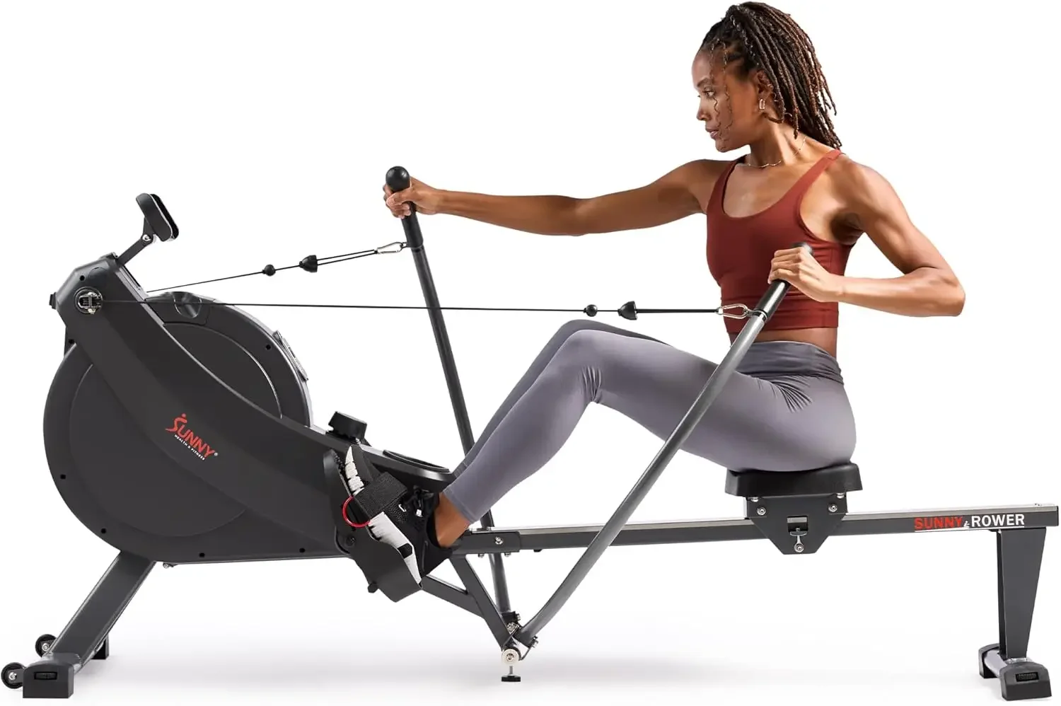 Health & Fitness Magnetic Rowing Machine with 53.4