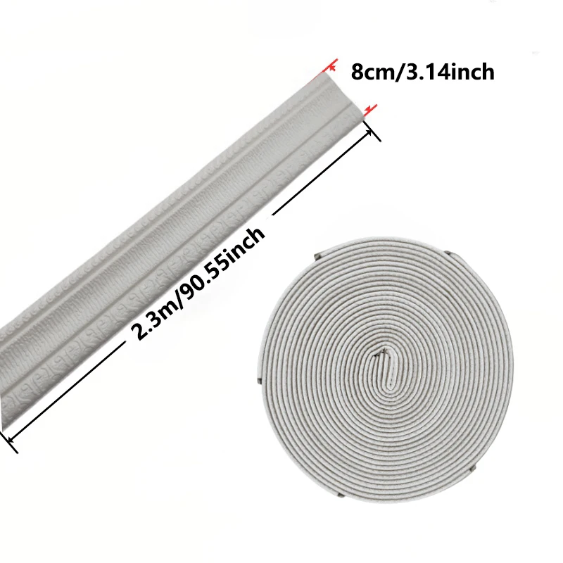 2.3m 3D Pattern Wallpaper Decorative Line Skirting Line Decoration Self-adhesive Stain Resistant living Room Wall Border Sticker