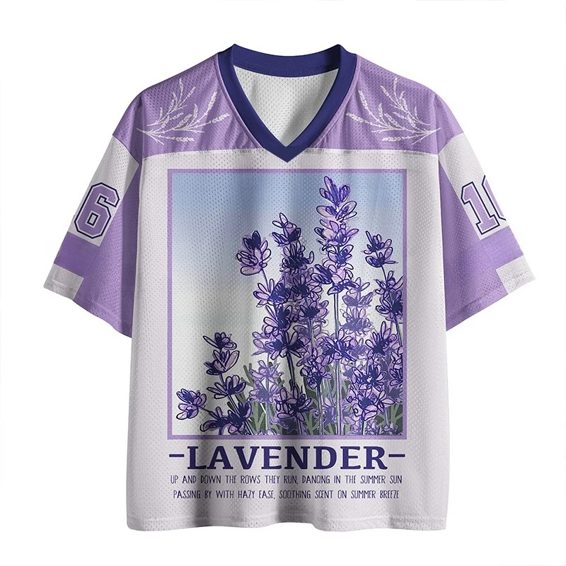 2026 New Summer Japanese Style Limited Edition Flower and Grass Quick Drying Fashion Leisure Outdoor Parent Child V-neck T-shirt