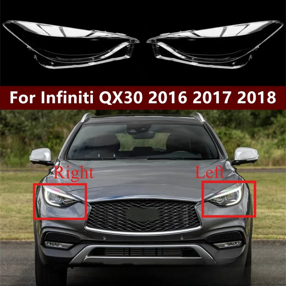 

For Infiniti QX30 2016 2017 2018 Headlamp Cover Transparent Headlight Lens Plexiglass Replace Original Lampshade