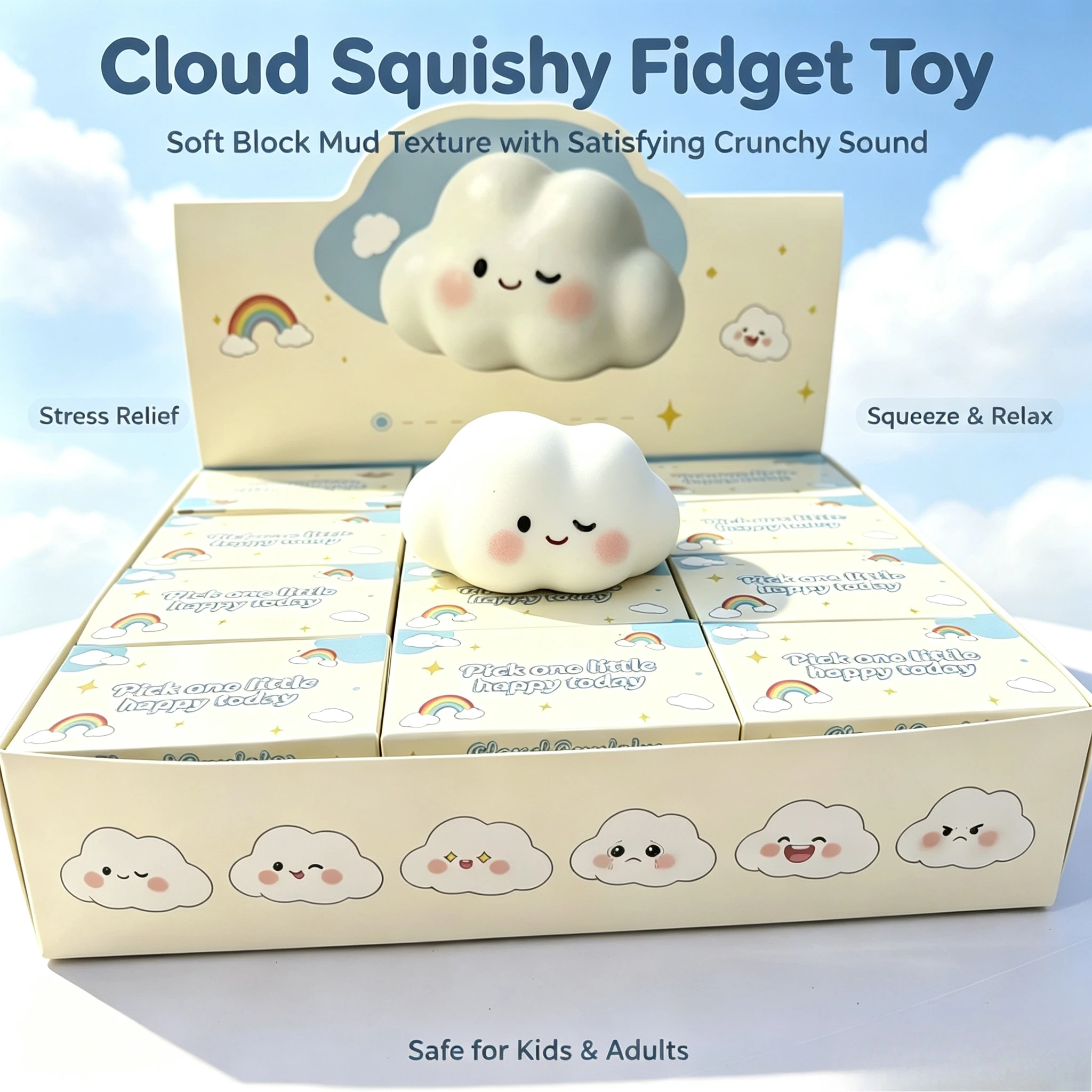 Soft decompression cloud pinch music vent ball slow rebound artifact decompression toy wholesale hand pinch simulation