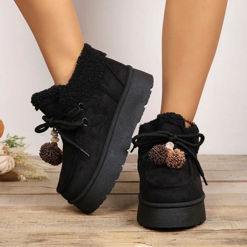 Fashion Short Boots for Women in Snowy Weather, 2026 Winter New Style, Thick Sole, Padded with Warm Cotton Material