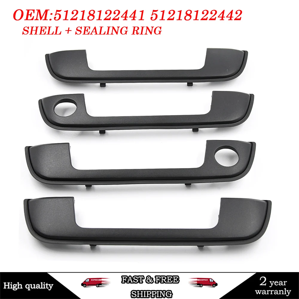 For BMW E36 E34 E32 3 5 7 Series 51218122441 51218122442 4pcs New Door Handle Exterior Kit Exterior Kit Shell + Seal