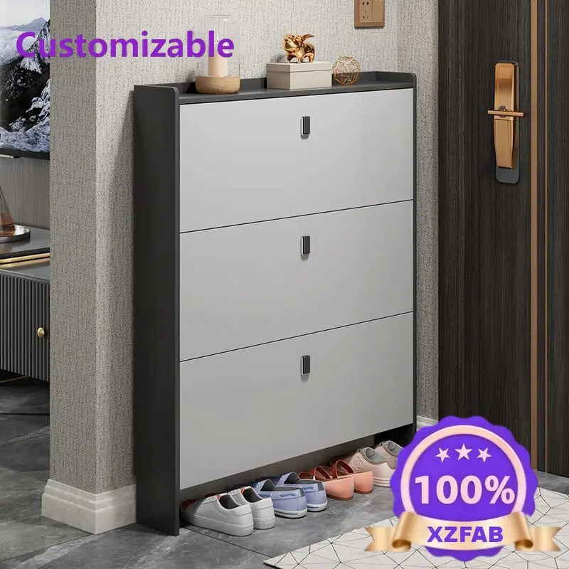 Factory Direct 2026 Ultra-thin tipping bucket shoe cabinet, simple modern large-capacity shoe cabinet at home door