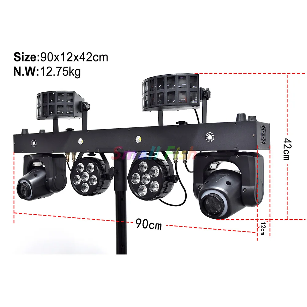 2PCS Bar 2x30w Spot Moving Head Par Light RG Laser Butterfly Strobe 5in1 Stand Dj Disco Effect Stage Lighting Music Nightclub