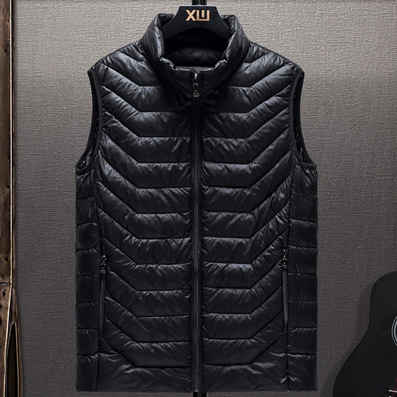 

Nice New Mens Black Vest Jacket New Autumn Winter Warm Sleeveless Jackets Male Casual Waistcoat Zipper Solid Plus Size Men Vests