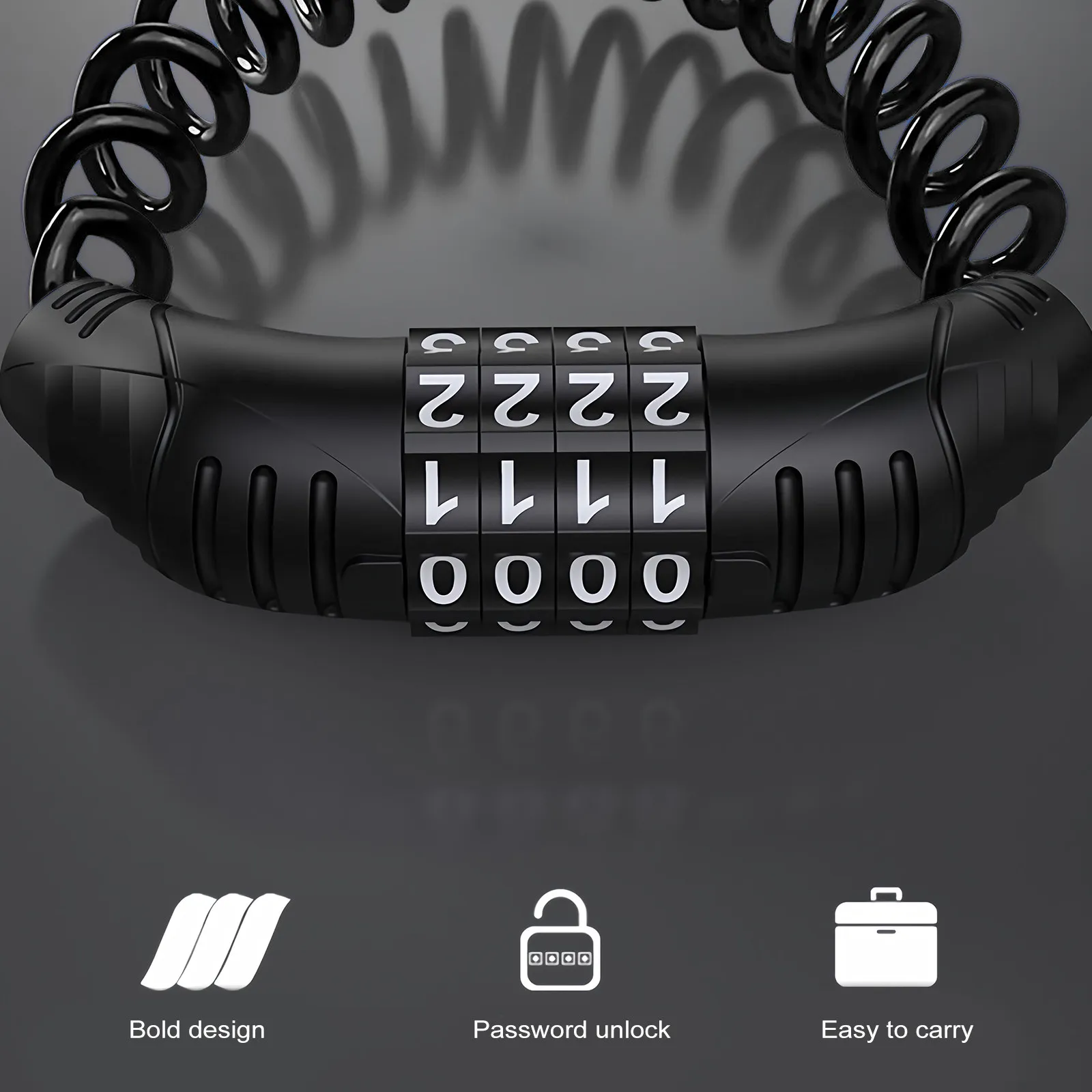 

Противоугонный кодовый замок для велосипеда, маленький, удобный, портативный замок для спортзала, дорожных сумок, кемпинга, снаряжения для активного отдыха