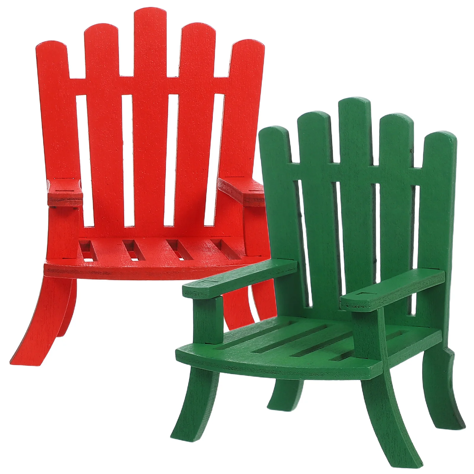 Sillas de playa en miniatura de madera, accesorios de escena de verano pequeños realistas a escala 1:12, Mini muebles para casa de muñecas, 2 uds.