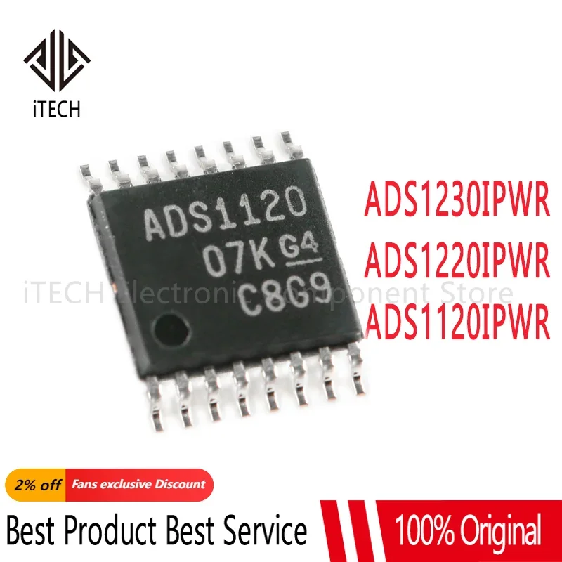 ADS1120IPWR ADS1220IPWR ADS1230IPWR ADS1120 ADS1220 ADS1230 TSSOP-16 Analog to Digital Converters ADC 16/24Bit SMD IC