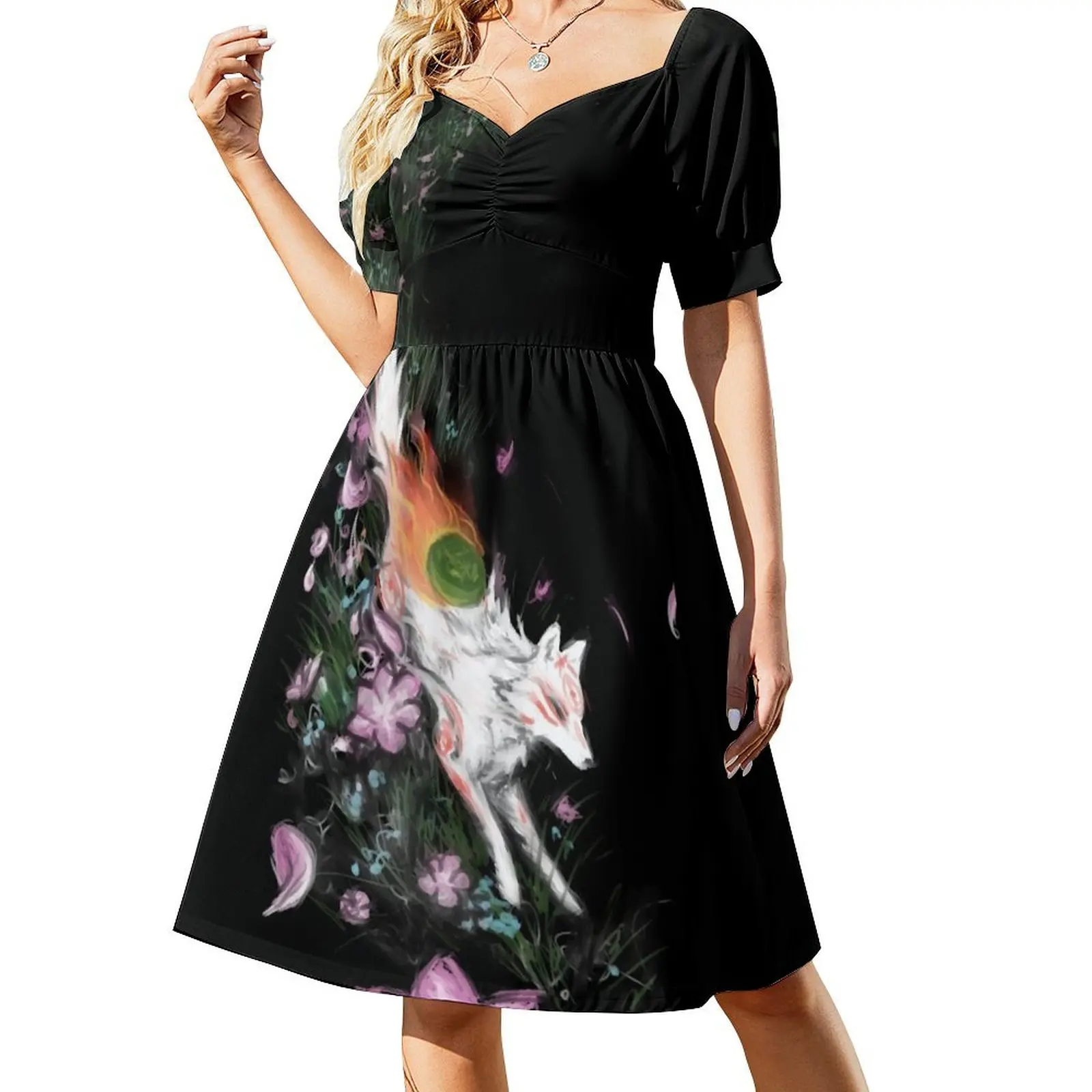 

Okami Short Sleeved Dress women party dresses prom dresses Dress