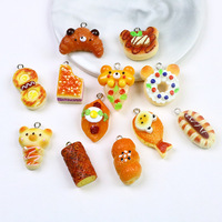 12Pcs Lovely Animals Bear Bread Simulation Resin Charms Resin Fish Pendant for Earrings Necklace Keychains DIY Jewelry Make